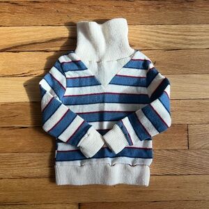 Vintage fall turtleneck striped sweater